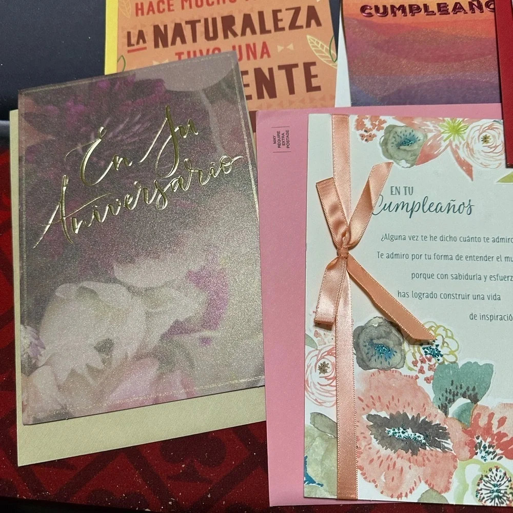 🩵5/$8 10 assorted Spanish Floral Anniversary and Birthday Cards